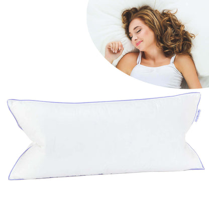 Woman sleeping comfortably on a Nordic.Trio pillow, highlighting its quality and comfort.